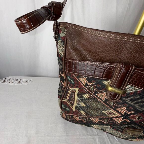 Vintage-Inspired VR Classics Tapestry Shoulder Bag | Southwestern Aztec Print | - Picture 5 of 16